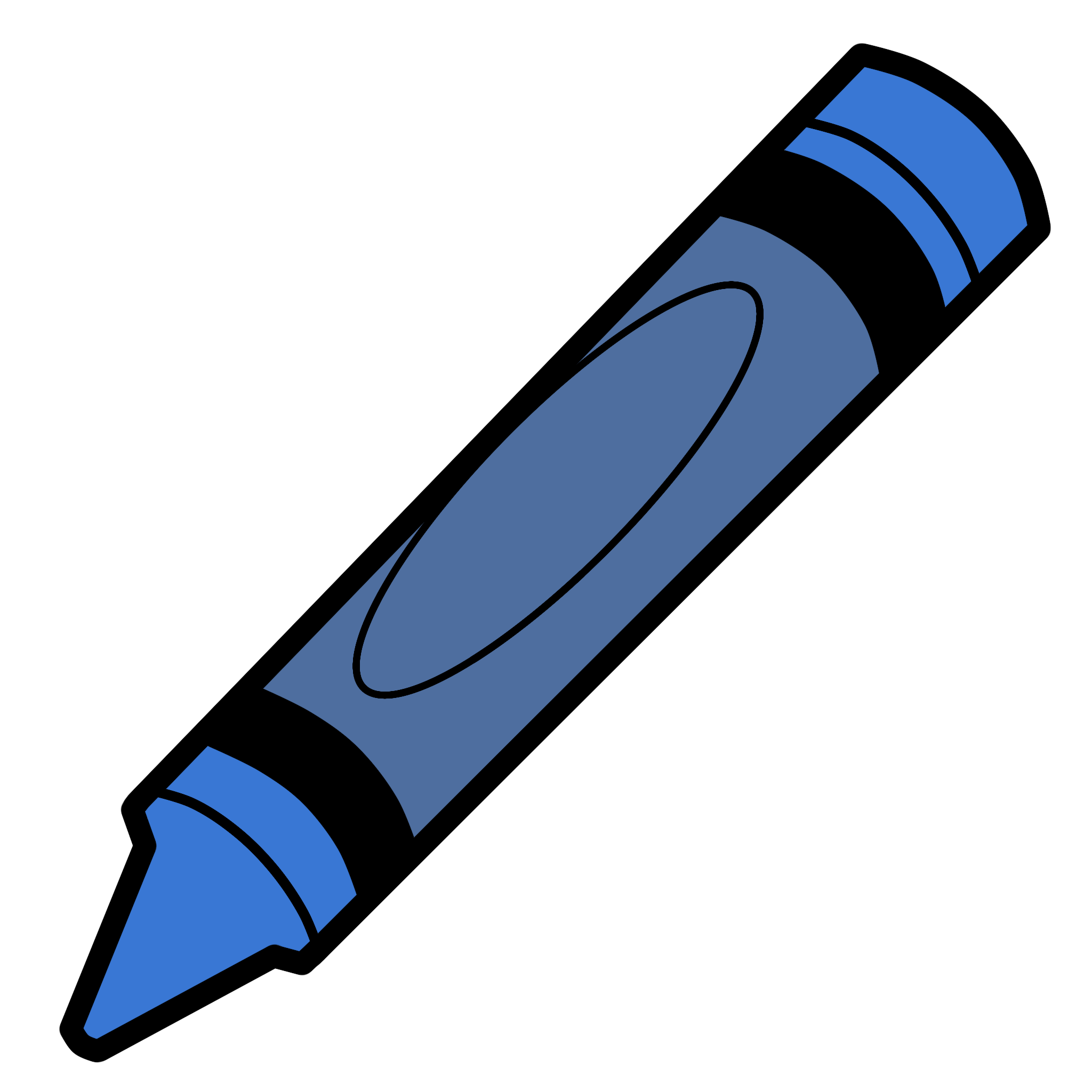 a blue crayon